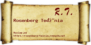 Rosenberg Teónia névjegykártya